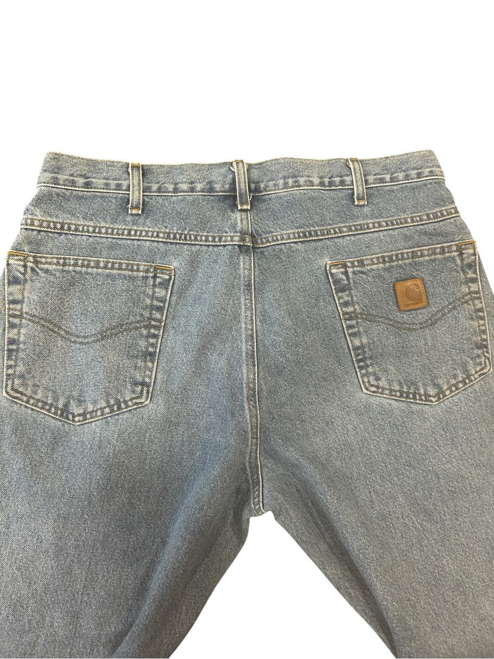 Carhartt B17 Relaxed Fit Tapered Jeans Mens 34x27 Light Wash Workwear Denim - Picture 9 of 15